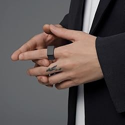 MYNENEY Stainless Steel Square Shape Signet Style