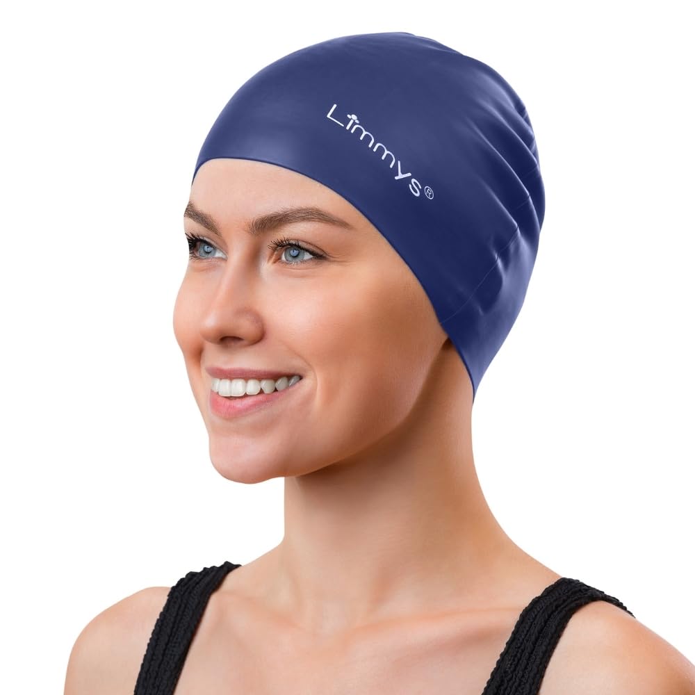 Limmys Silicone Swim Cap for Adults – Soft Stretch Non-Slip Swimming Cap for Women & Men – Comfortable No-Headache Fit, Chlorine-Resistant, Secure Ear Seal, Durable Latex-Free Silicone
