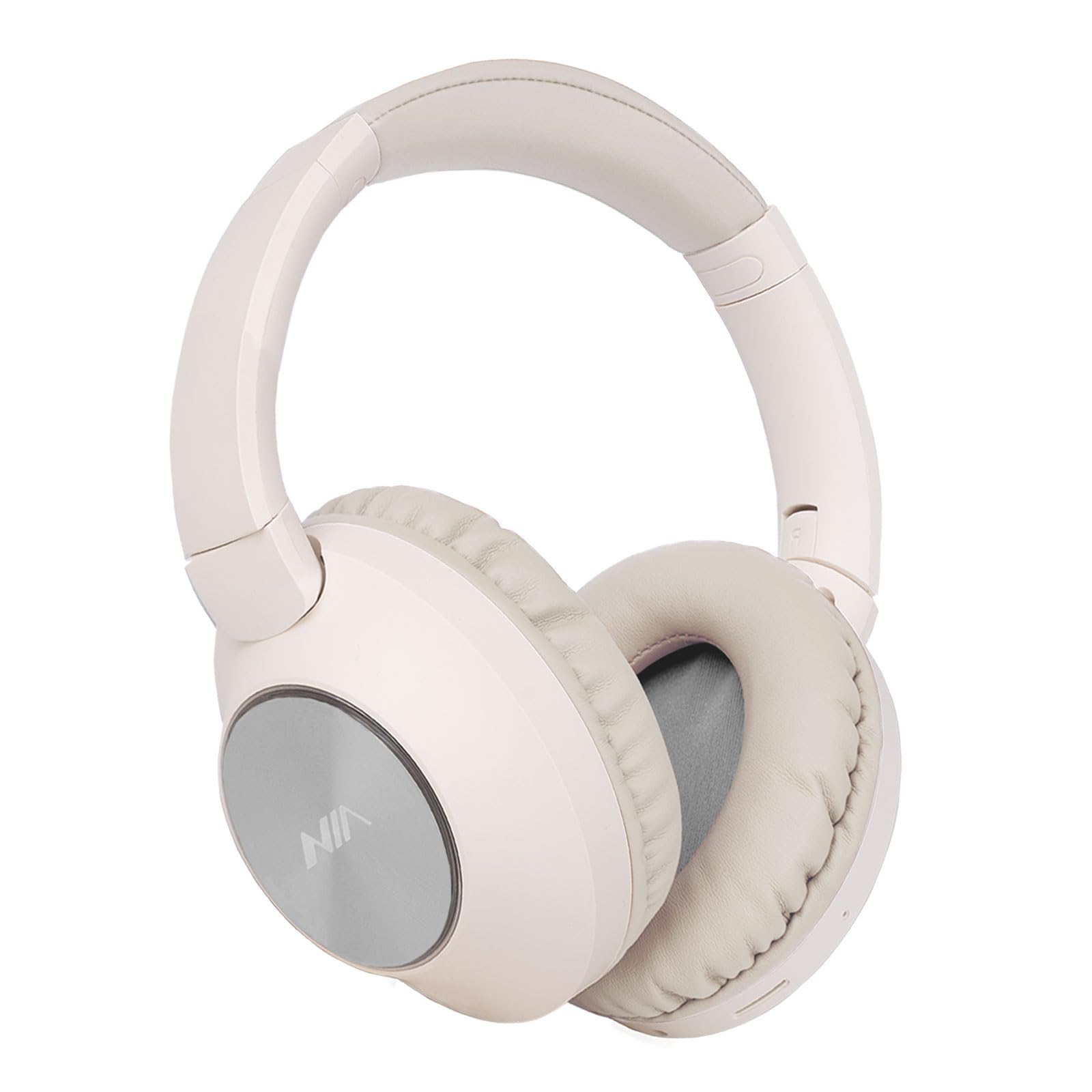 XuanGui Wireless Foldable Headphones, Over Ear Wireless Bluetooth Headphones, 20H Playtime Stereo Headphones with Mic, Soft and Comfortable Design, for cellphones/Laptop/Home/Travel (White)