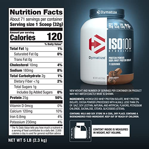Dymatize ISO100 Hydrolyzed Protein Powder, 100 Whey Isolate Protein