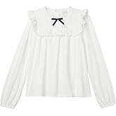 Janie and Jack Girls Bow Collar Top (Toddler/Little Kids/Big Kids)