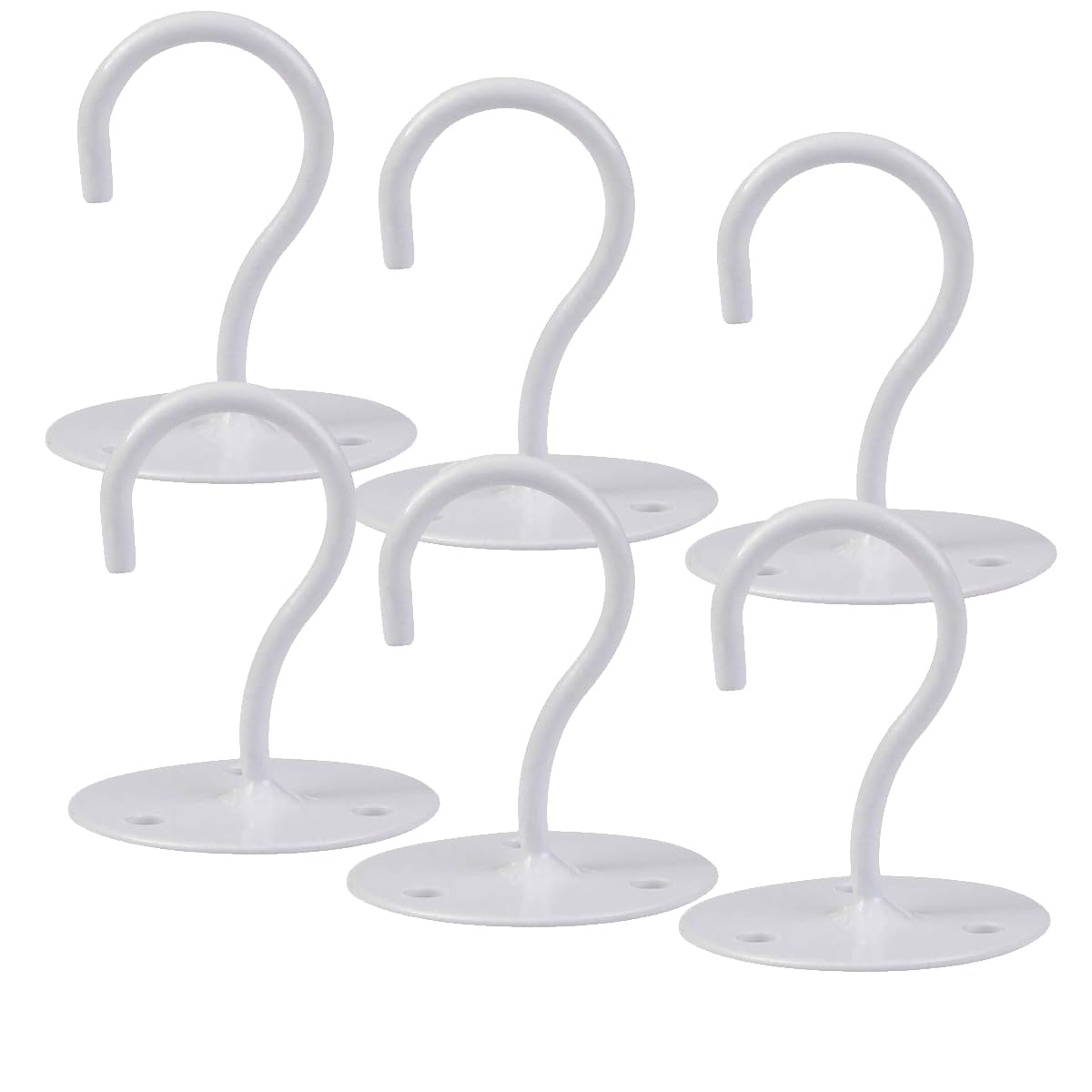 HZSOOCH 6Pcs Wall Mount Ceiling Hook, Metal Plant Bracket, Heavy Duty Hanging Hooks with Screws for Hanging Planters,Bird Feeders, Lanterns, Wind Chimes, Outdoor Decoration, White