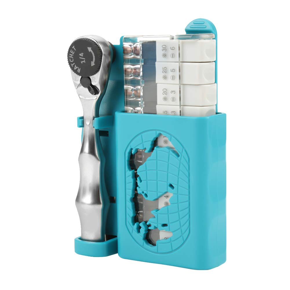 12 Pcs Screwdriver Bits, 12 in 1 Portable 1/4” Ratchet Socket Wrench & Double Headed Screwdriver Bits Set for The Repairing and Maintenance of Household Appliances