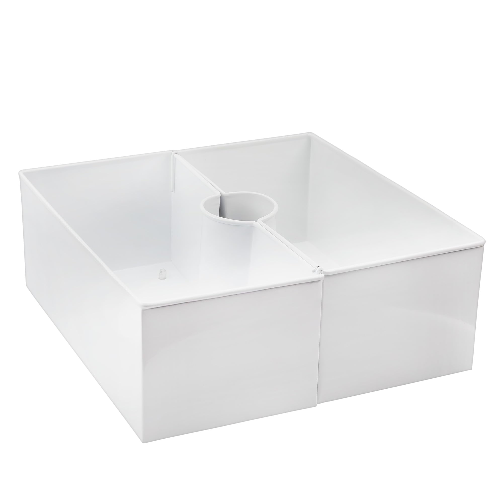 Photo 1 of ****STOCK PHOTO SIMILAR TO ITEM****
AuldHome Design Umbrella Planter for Patio Table (Black Square), w/Umbrella Hole, Enamelware Rectangular Planter Pots