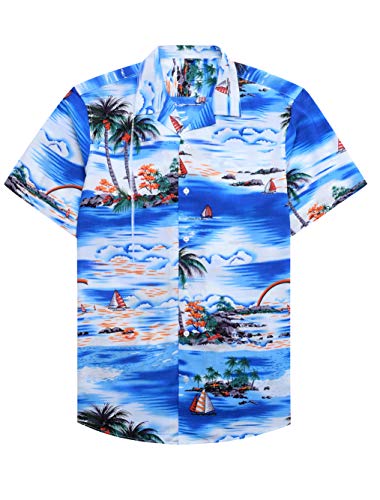 Alimens & Gentle Mens Hawaiian Shirt Short Sleeve