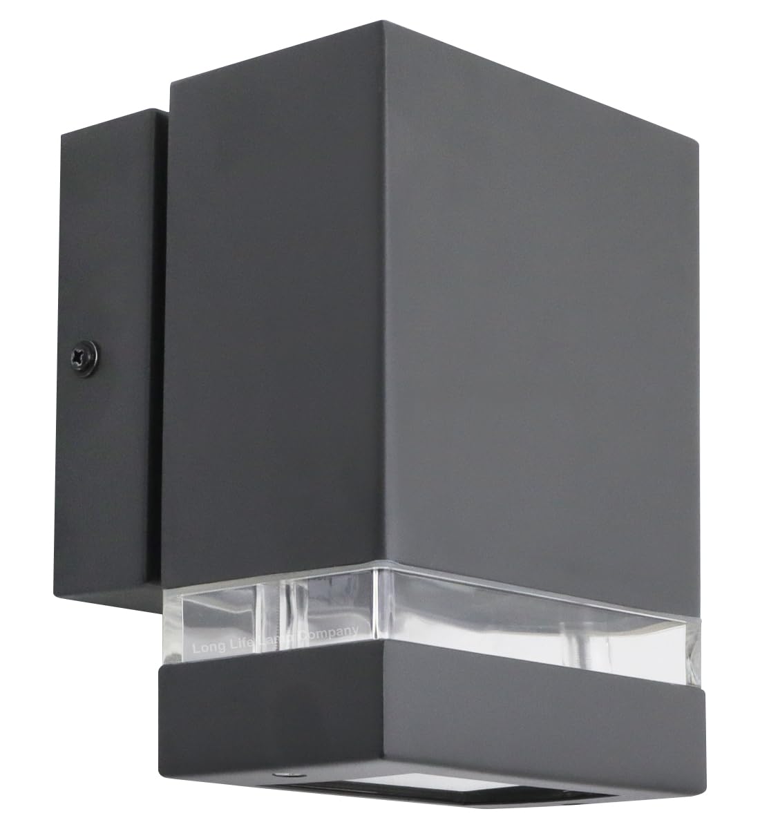 Long Life Lamp Company Rectangular Outdoor Wall Light Anthracite IP44 Clear Diffusers Modern Minimalist GU10 Garden Wall Light ZLC369B