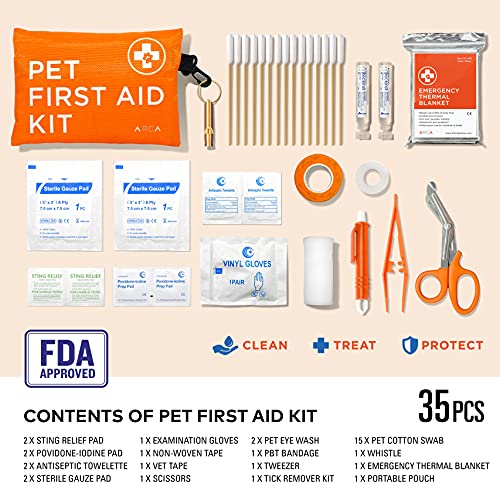 ARCA PET Dog First Aid Kit Pet Emergency Travel kit for Cat and Dog