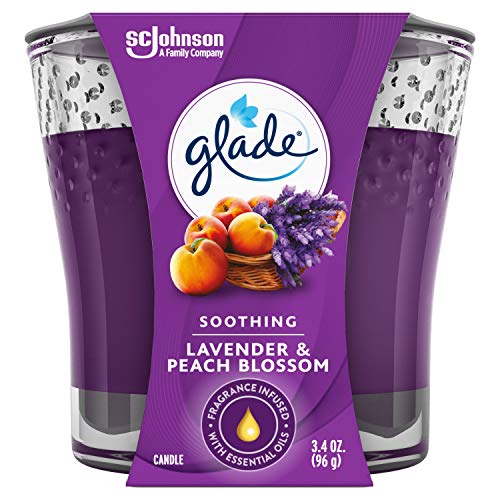 Glade Candle Jar, Air Freshener, Lavender & Peach Blossom, 3.4 Oz
