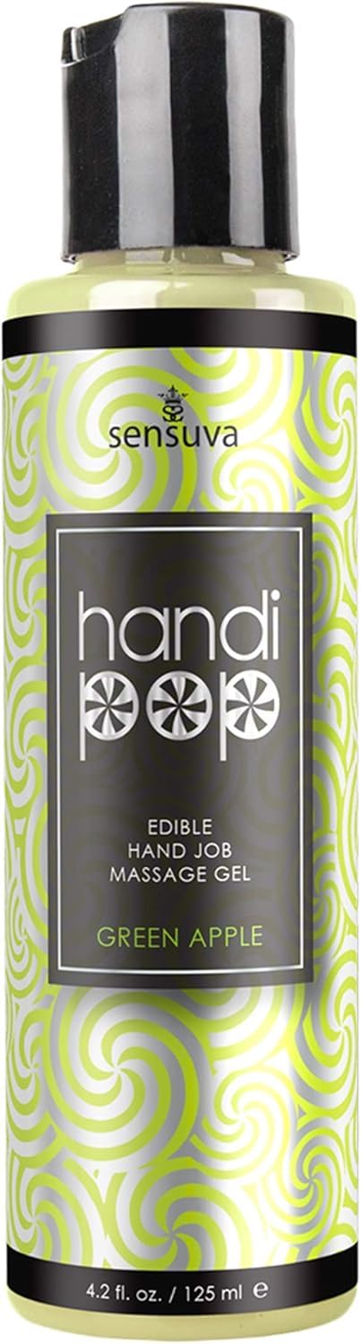 Sensuva Handipop Massage Gel, Green Apple, 125 ml