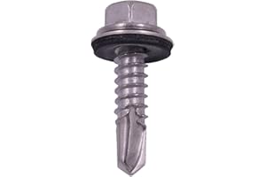 U-TURN FASTENERS, INC. U-Turn Fasteners Self Tapping Screws for Metal - #14 x 1" Hex Washer Head Self Drilling Screws, Self Tapping Sheet Metal Tek Screws with Rubber Washer 410 SS | (Pack of 50)