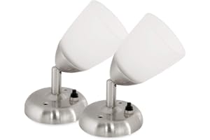 Dream lighting RV 12v Interior LED Reading Lights with Frosted Glass Shade Trailer Camper Wall Mount Spot Light with Switch Cool White Lighting, 3.2x5.7 inch, Pack of 2