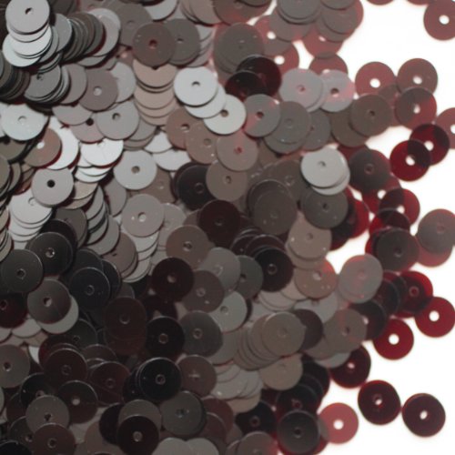 6mm Flat Round SEQUIN PAILLETTES ~ COCOA BROWN Transparent See-thru ~ Loose sequins for embroidery, bridal, applique, arts, crafts, and embellishment. Made in USA.