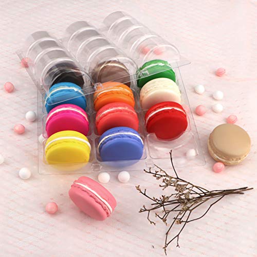 Sdoot Macaron Box, Clear Plastic Macaron Containers with Lid, Premium Macaron Boxes for 12