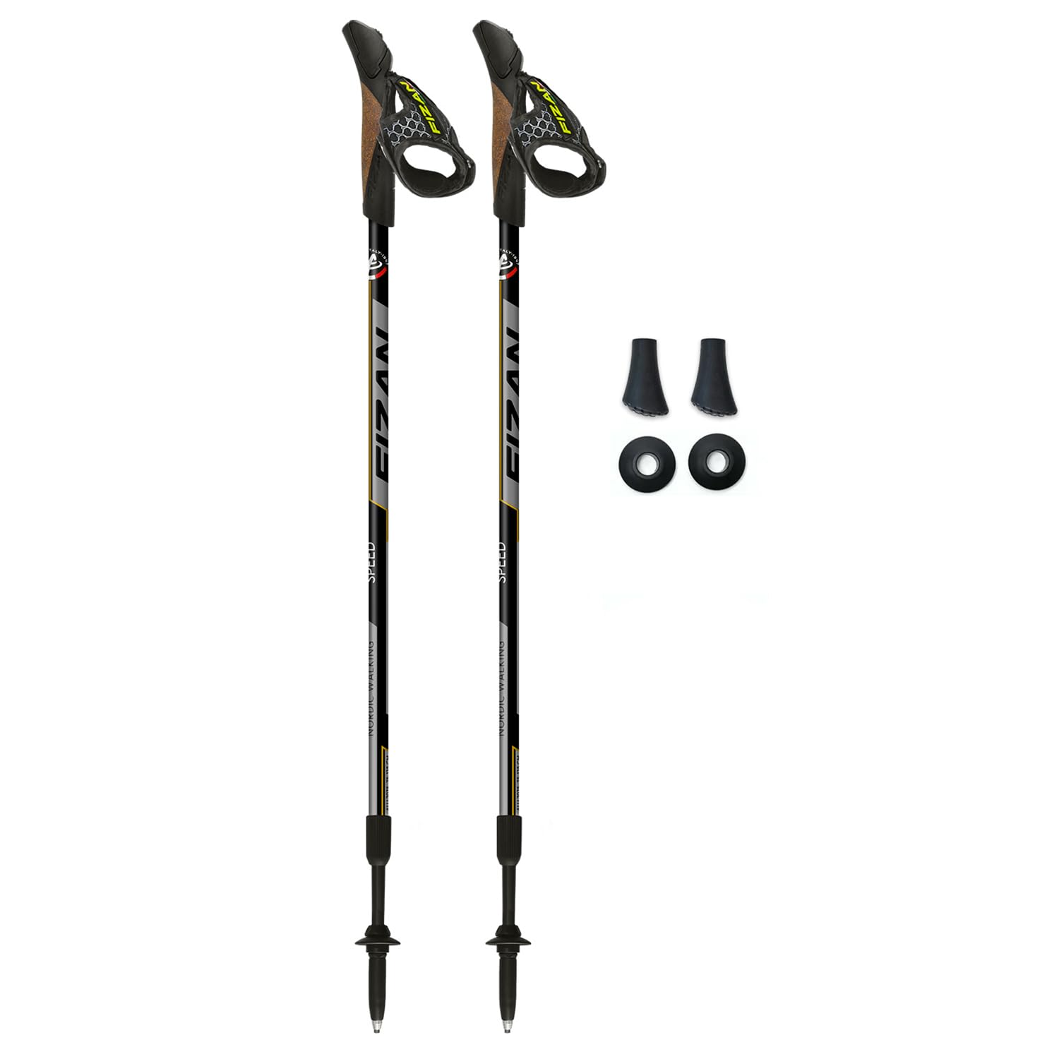 Fizan Speed, Swift Model, Hiking and Nordic Walking Poles Unisex Adult, Anthracite Black