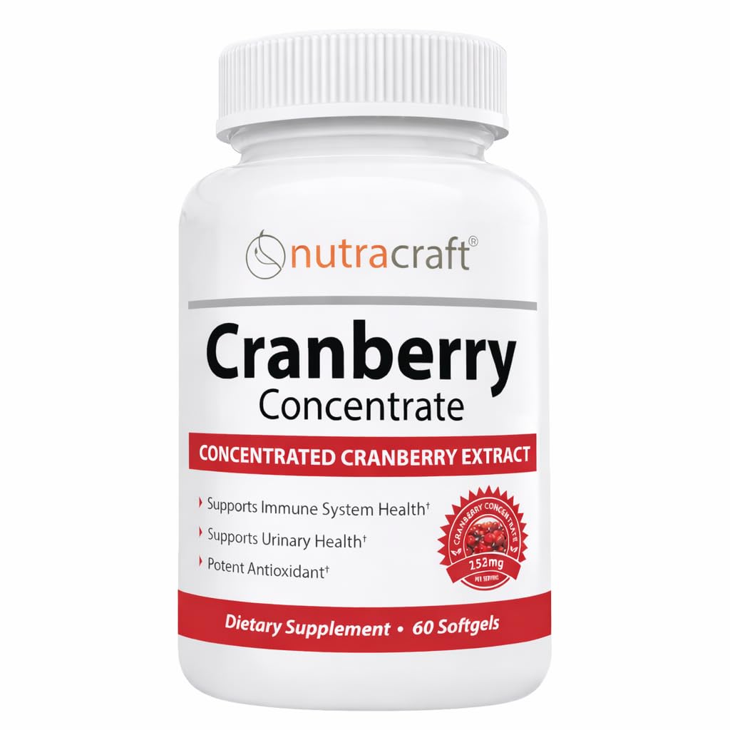 Cranberry Extract 50:1 with D-Mannose & Vitamin C – High Strength Cranberry Capsules for Urinary Tract Support – 60 Easy Swallow Capsules