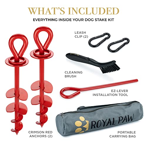 [New] ROYAL PAW 2023 Dog Tie Out Stake Heavy Duty Dog Anchor for