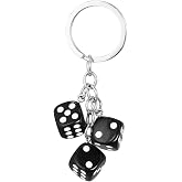 Kicomvi Dice Keychain Colorful Resin Dice Cube Key Chain for Women Bag Purse Wallet Car Keyring Jewelry