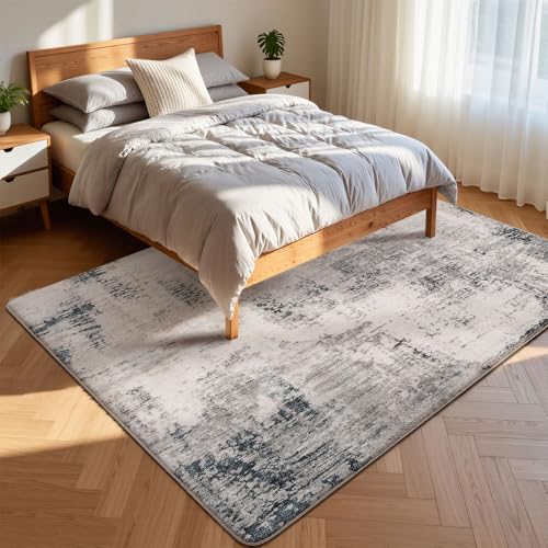Calore Rugs for Living Room Soft Modern Carpet Non-Slip Bedroom Rug Large Short Pile Area Rugs Home Decor (Grey-Multi, 120 x 160 cm)