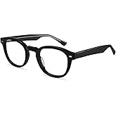 Dollger Blue Light Blocking Glasses For Woman Men Thick Frame Round Non-Prescription, pertain Computer Gaming，TV，Work