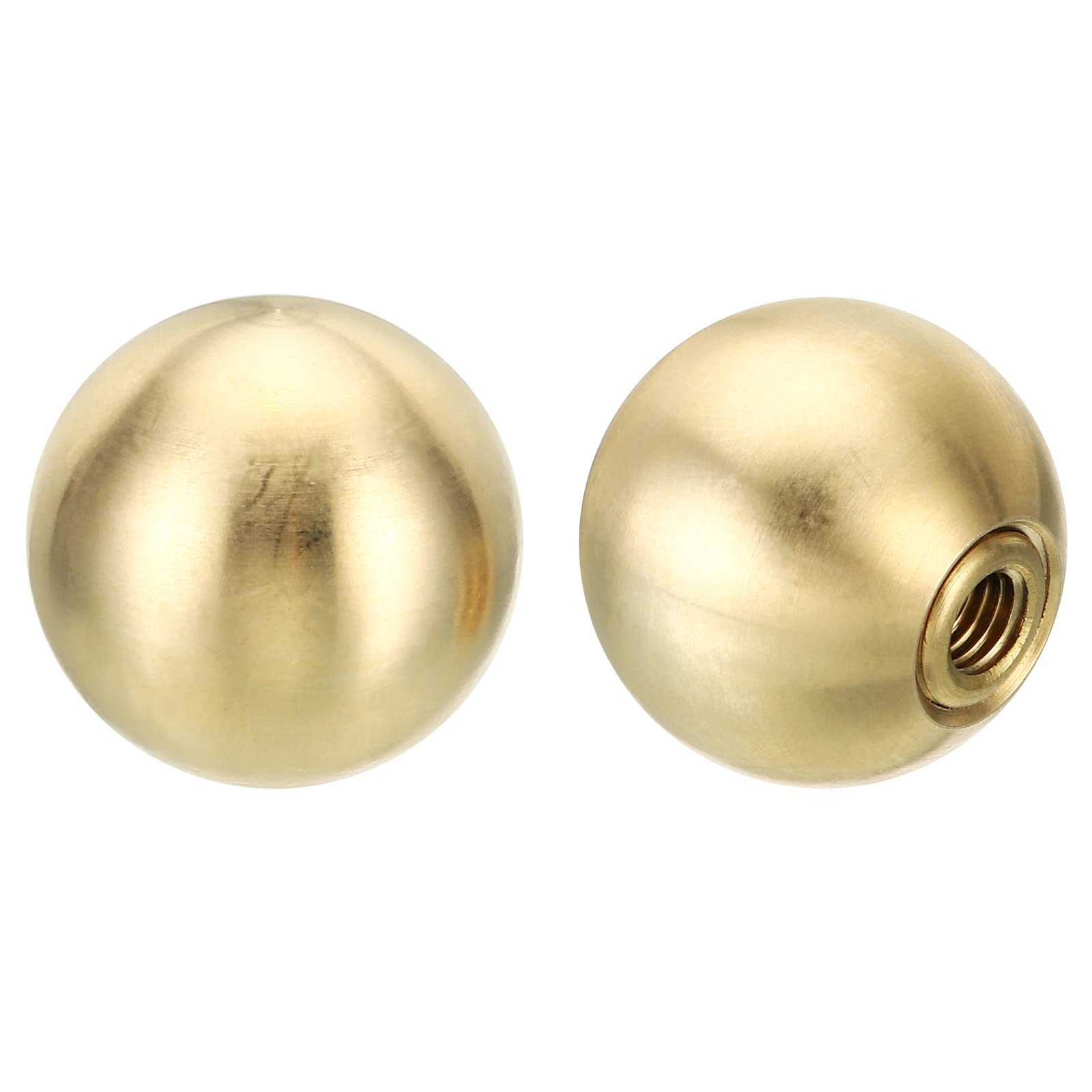 PATIKIL 25mm/1" Brass Ball Lamp Finials Caps Knob, 2 Set Lamp Shade Harp Top Decoration Screw Cap Nuts for Furniture Lighting
