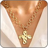 VRNGI Chunky Cross Necklace for Women Statement Necklace Big Cross Pendant Necklace Chunky Necklaces for Women Large Cross Necklaces Cross Jewelry