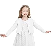 TRENDSTITCH Girls' Long Sleeve Knitted Bolero Cardigan Kids Button Closure Shrug Sweaters Cropped Jacket Cover Up Tops