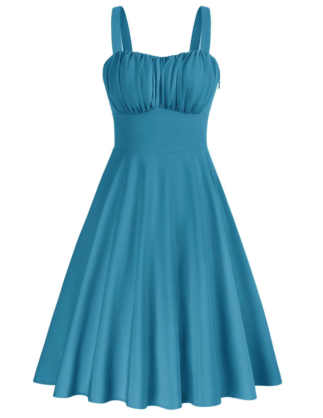 Belle Poque Gray Blue Dress for Women 2026 Summer Sleeveless Midi Sundress Vintage Homecoming Graduation Dress X-Large Image