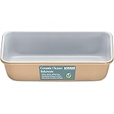 Premium Loaf Pan 1 lb – Aluminum, Ceramic Non-stick Coating, PTFE & PFOA Free, Even Heat, Non-toxic, 4.7" x 9", Perfect for Pound Cakes, Breads, & More - Brown