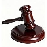 Wooden Gavel and Sound Block Set, Red, 9.8 Inch Judge Gavel | 4.8 Inch Block, Loud Clear Strike, For Meetings, Auctions, HOA, Mock Trials, For Lawyers &amp; Judges