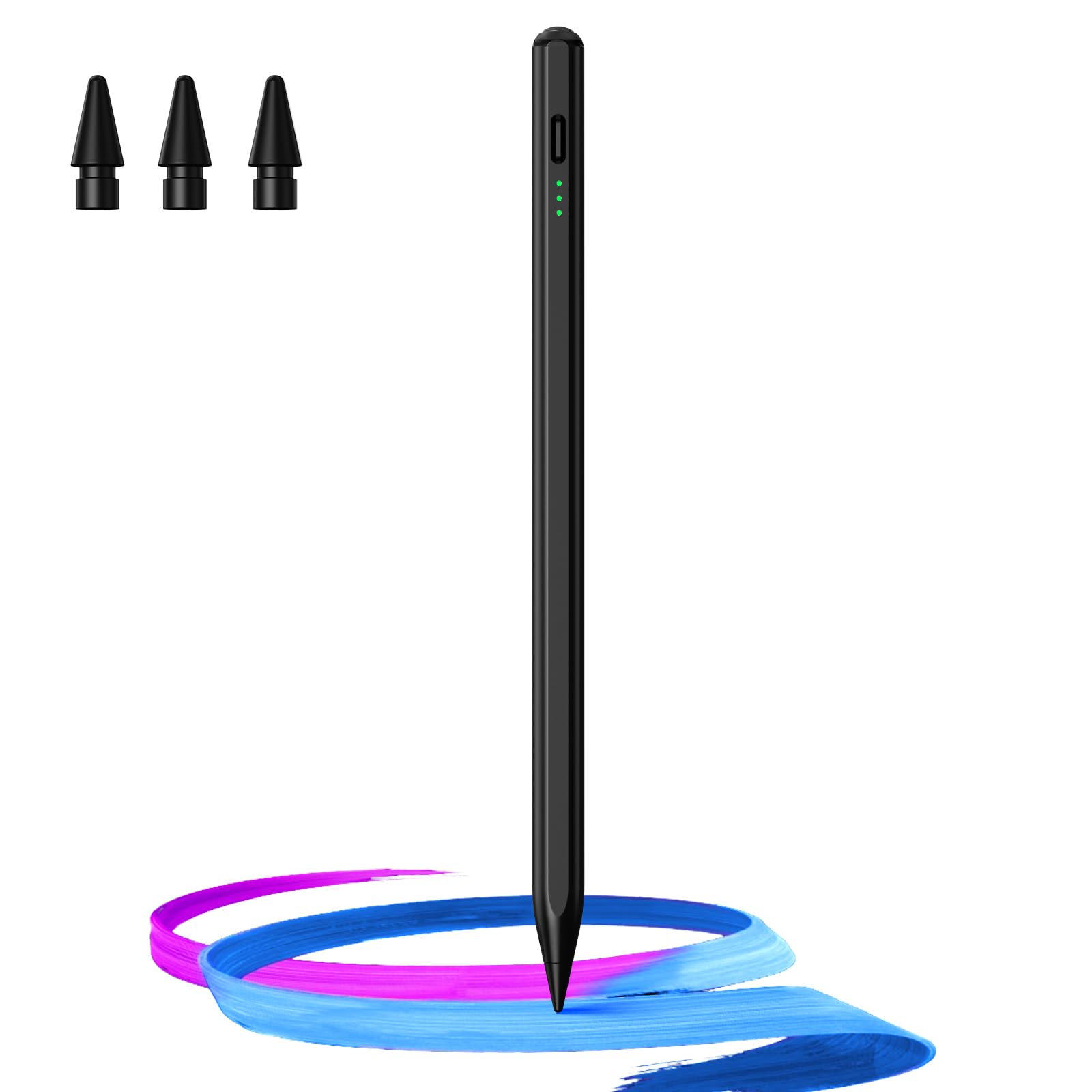 Photo 1 of Hastraith Stylus Pen for iPad(2018-2025)-13 Mins Fast Charge with Tilt Sensitivity & Palm Rejection for iPad 11/10/9/8/7/6th Gen, Air 7/6/5/4/3/M3/M2, Pro 13"/12.9"/11"/M4, Mini 7/6/5th,Black