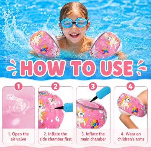 Inflatable Kids Armrests 1-6 Years with 3 Independent Airbags for Safe and Comfortable Swimming Suitable for Children from 11 to 30 kg, Perfect for Swimming Pool and Summer Activities