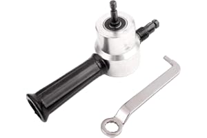 AILOOCEDI Double Head Sheet Metal Cutter Electric Power Drill Attachment Nibbler Cutting Tool Kit, Cut Sheet Metal for Steel, Copper, Aluminum, Stainless, 360 Degree Adjustable Cutting