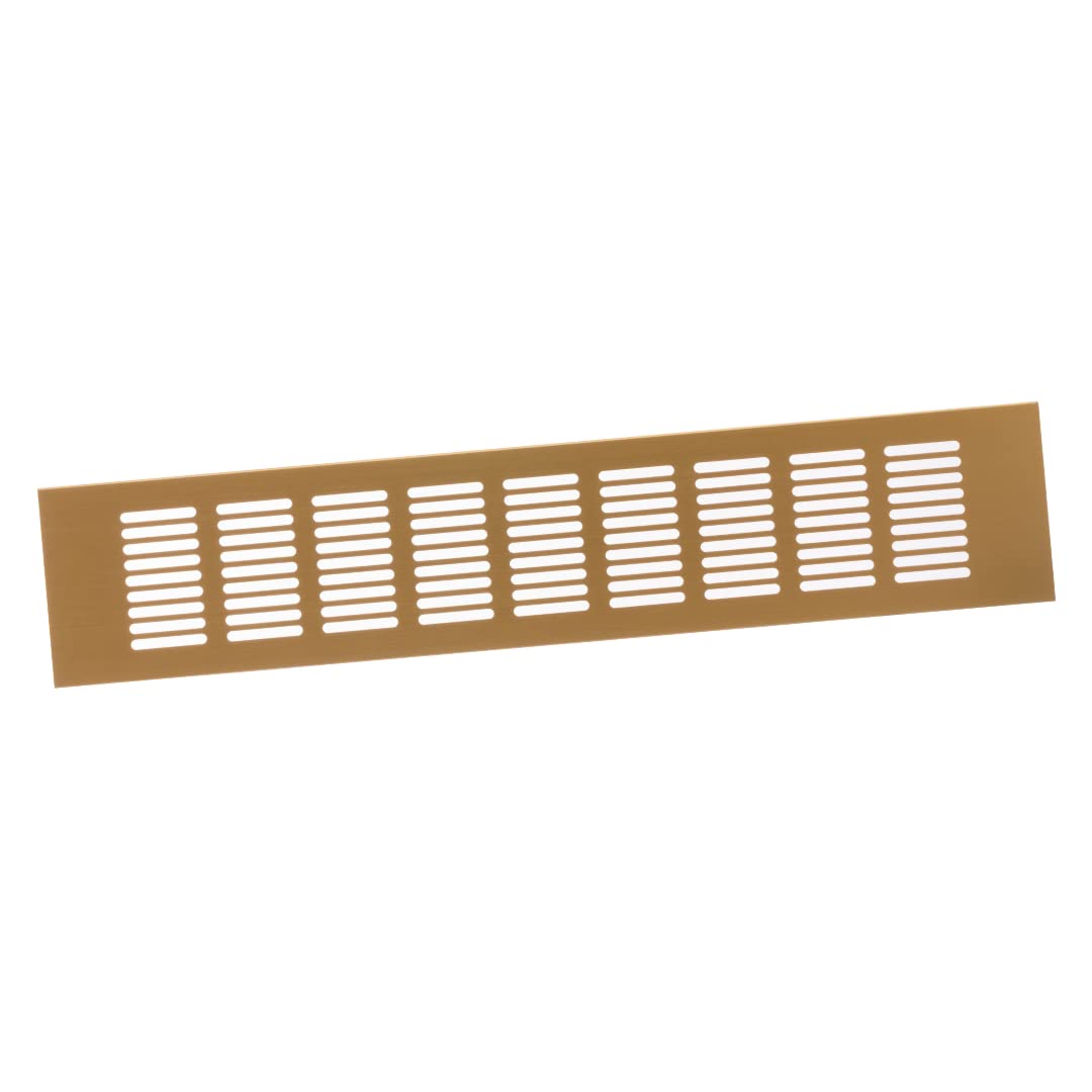 80x400mm Air Vent Cover - Aluminium Ventilation Grille - Gold Furniture Grill for Door, Wardrobe, Radiator