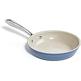Redchef Ceramic Non Stick Egg Pans, Nonstick Frying Pan Skillet, 8 inch Cooking Pan Non Toxic with Stay Cool Handle for Induction, PTFE & PFAS & PFOA Free, Dishwasher/Oven Safe (Blue)