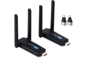 Wireless HDMI Transmitter and Receiver,164Ft/ 50M Extender Kit 4K Decode 1080P@60Hz Output, Plug and Play for Streaming Video