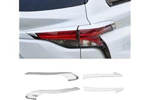 ERIDANUS Auto Accessories Fit for Toyota Sienna 2025 2024 2023 2022 2021 Rear Taillight Eyebrow Frame Cover Trim Decoration (Chrome Silver) ABS 4 PCS