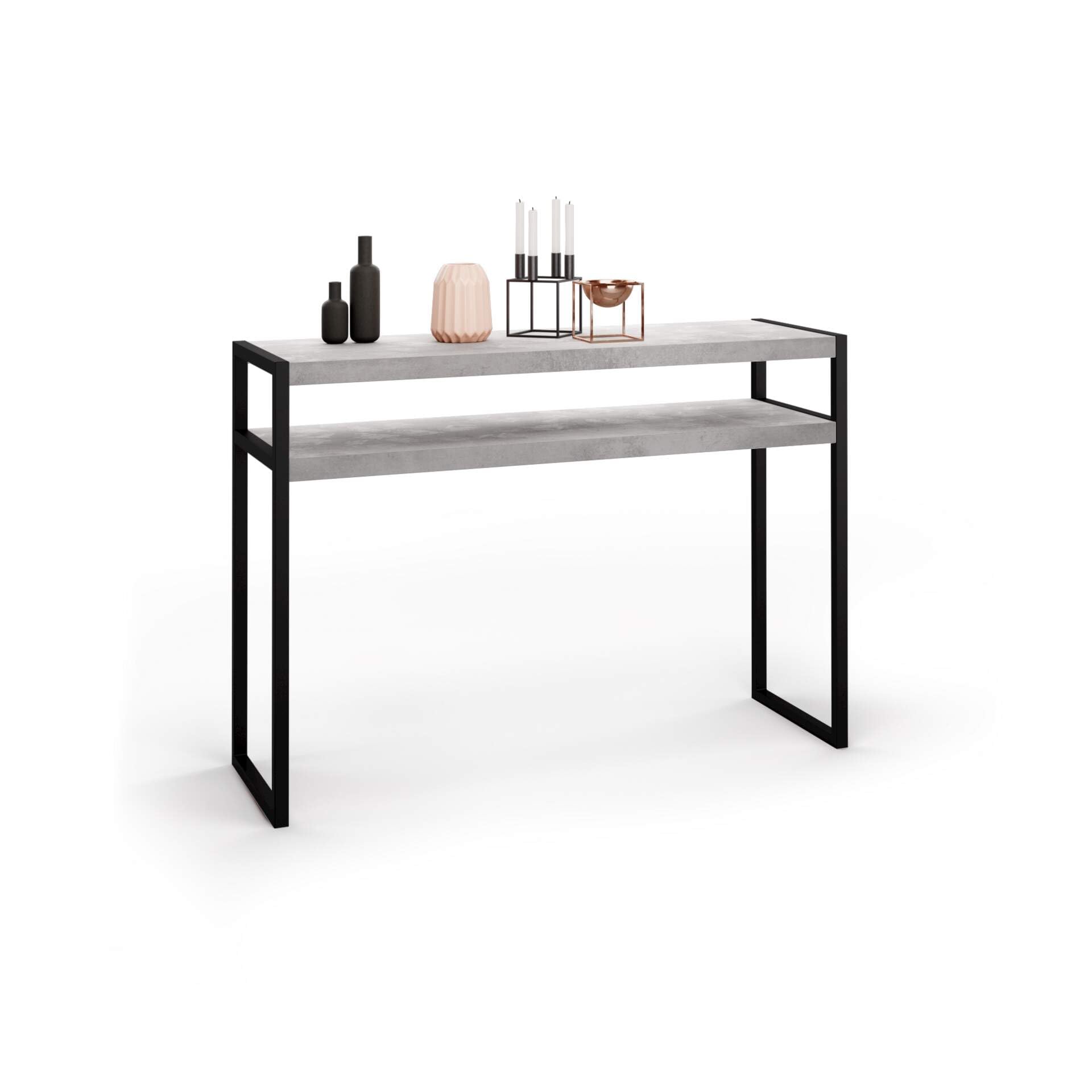 Mobili Fiver, Luxury, Console table, Concrete Effect, Grey, Made In Italy