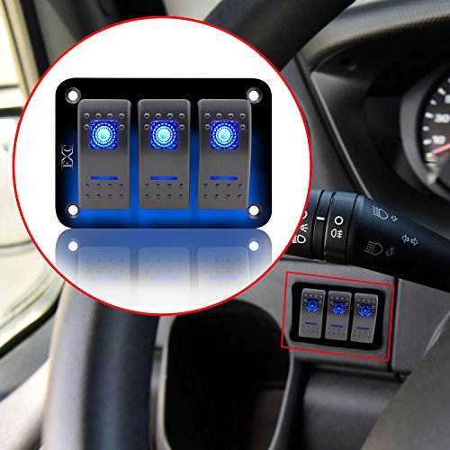 Boat Car Marine Dash Rocker Switch Blue Red Dual ILLUMINATED LED