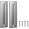 Orgerphy Stainless 7” Barn Door Handle Finger Pull Set (2 Pack)| Heavy Duty Modern Simple Invisible Handle for Gates Garages Sheds Barn Door, Pocket Door | with Flat Bottom Easy to Install(2 Pack)