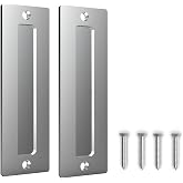 Orgerphy Stainless 7&rdquo; Barn Door Handle Finger Pull Set (2 Pack)| Heavy Duty Modern Simple Invisible Handle for Gates Garages Sheds Barn Door, Pocket Door | with Flat Bottom Easy to Install(2 Pack)