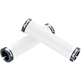 Funn Combat MTB Bike Grips with Double Lock On Clamp | diamond-pattern rubber, twin alloy collars, 30mm outer diameter, for DH, enduro, trail and XC, BMX use
