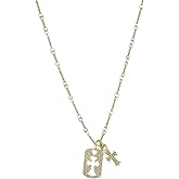 ANDKISS Cross Necklaces for Women - Dainty Cross Necklace 14k Gold Plated Necklace Simple Gold Charm Jewelry For Women Gift