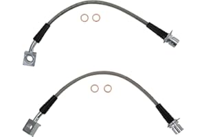 TRQ Rear Performance Brake Hose Set Compatible with 2007-2014 Cadillac Escalade 2007-2013 Escalade ESV Escalade EXT Chevrolet Avalanche Suburban 1500 Tahoe GMC Yukon Yukon XL 1500