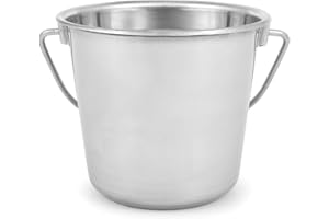 Jeffers Multi Purpose Stainless Steel Round Pail with Handle – Rust Resistant, Non-Toxic Bucket for Water, Feed, Pets, Livestock, Milk, Ice, Mop, Garden, Kennel, Farm, Camping, Storage - 2 Quart