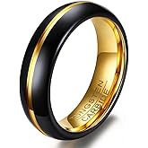 VanSabrina Tungsten Wedding Band Ring for Men 6mm 8mm Classic Groove Tungsten Wedding Band Ring for Men Matte Finish Comfort Fit Size 7-12
