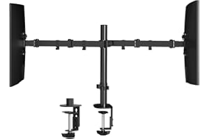 Pholiten Dual Monitor Desk Mount,Heavy Duty Adjustable Monitor Desk Mount for 2 Screens up to 38Inches,Dual Monitor Arm with 