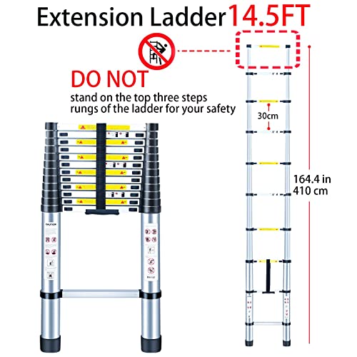 Yooikeey 14.5FT Telescoping Ladder, Aluminum Telescopic Extension
