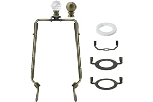 Asjeumt 8 9 10 11 inch Bronze Lamp Shade Harp Holder, Adjustable Height Harp Kit with Crystal & Metal Finial, DIY Replacement