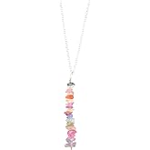 Natural Raw Multi Sapphire Stone Rough Crystal Gemstone Dainty Women Pendant Necklace, Chakra Healing Crystals, Birthstone, Gift, 925 Sterling Silver Chain 18 inch (multi-sapphire)