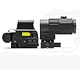 558 & G45 Hybrid Sight, Green Red Dot Holographic Scope and G45 5X Magnifier Combo, Quick Release Rollover Multiplier, for 20mm Rail Mount(Black)